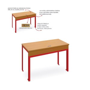 500310 Pracovní stůl pro 2 žáky s kanálkem 125 cm